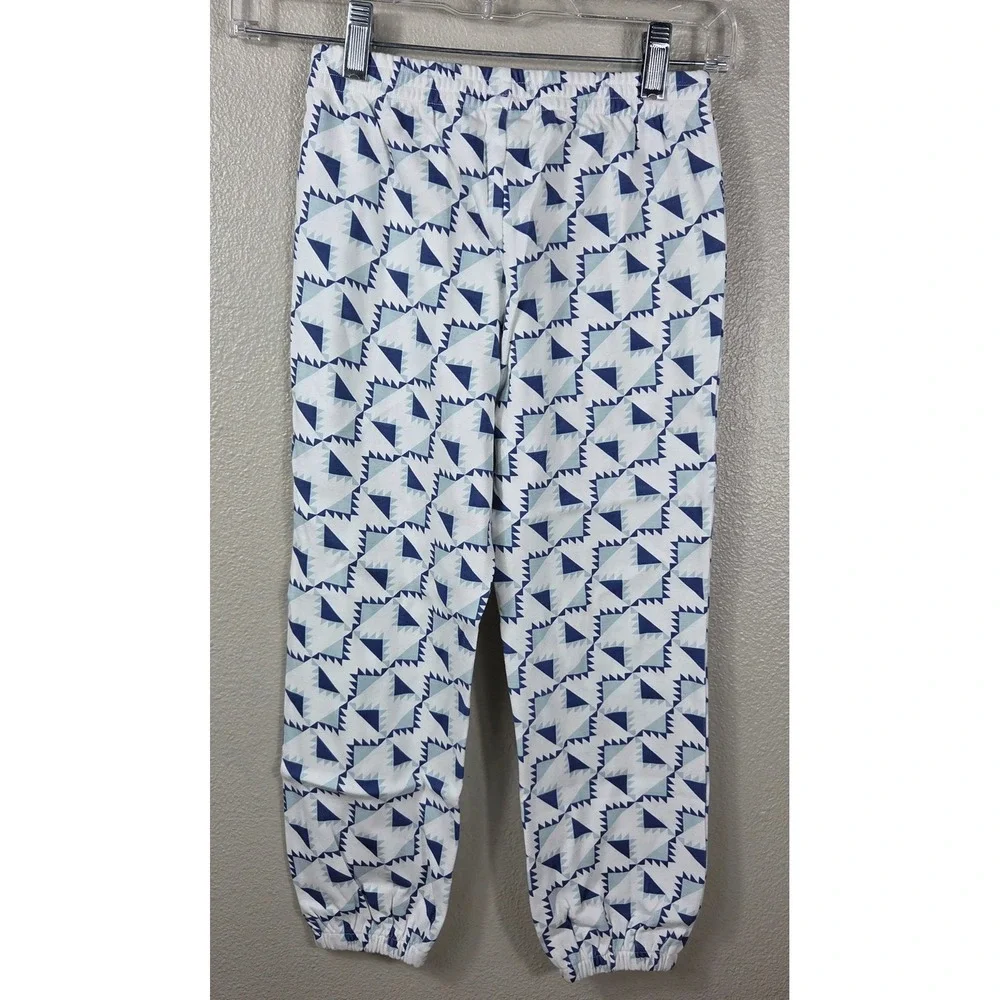 Kate Quinn Blue Picnic Quilt Jogger Set Kids 6Y NWT Organic Cotton